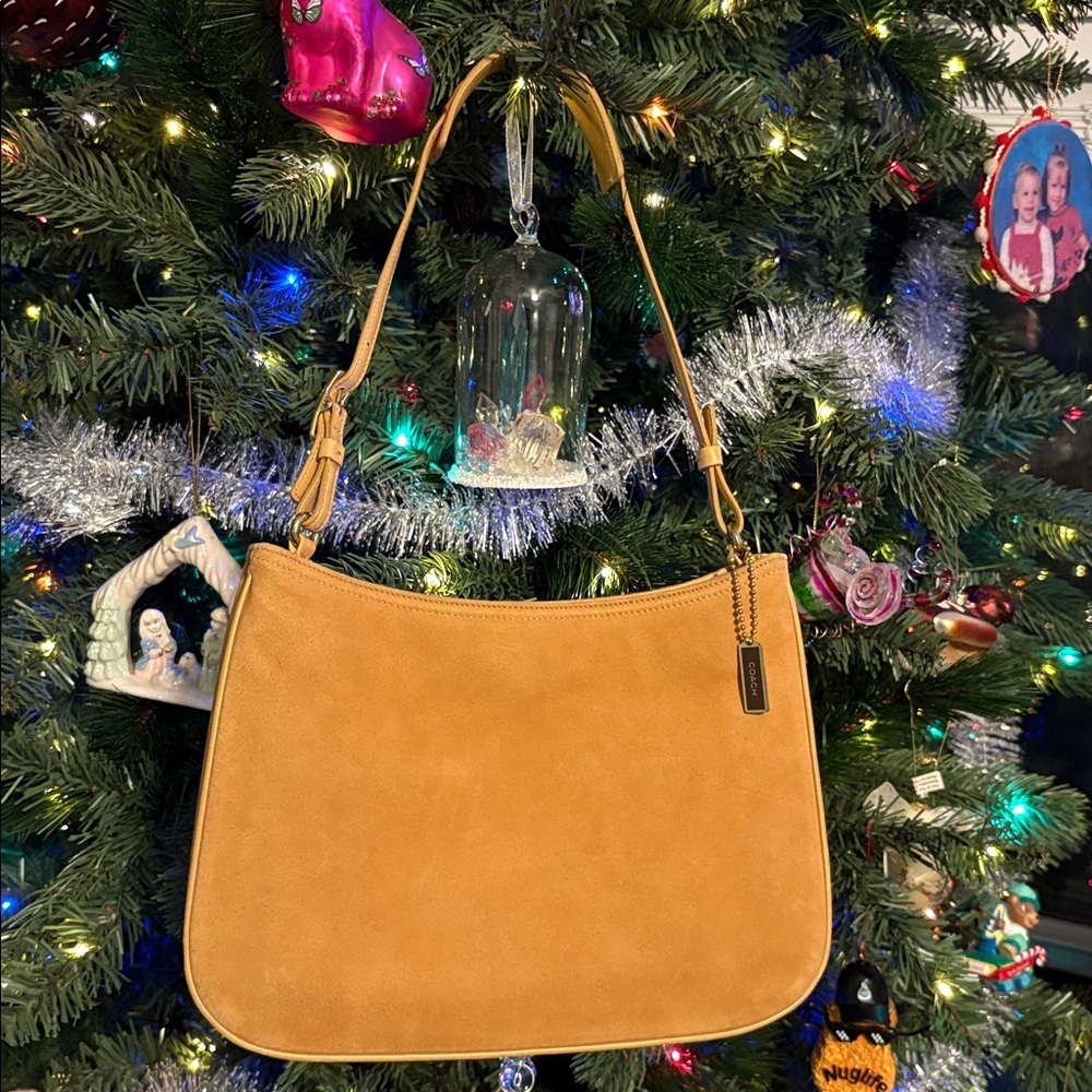 ❌SOLD❌Coach Vintage RARE Lamb Suede Girlie Hobo trimmed w/Lamb Nappa Leather